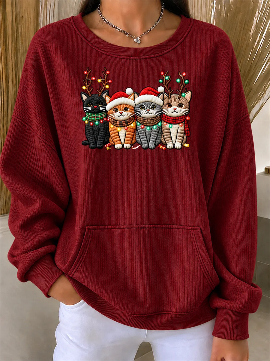 Casual Christmas Crew Neck Long Sleeve Sweatshirt