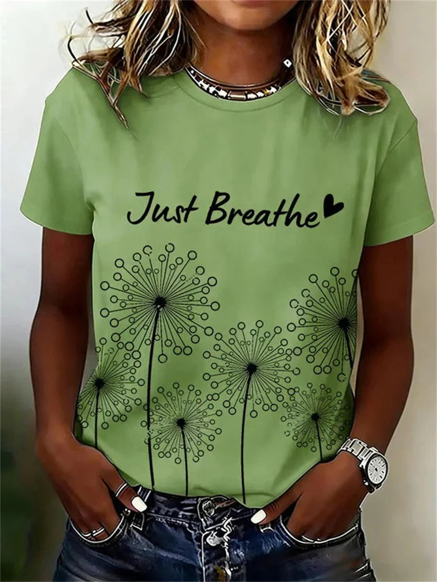Casual Vintage Round Neck Short Sleeve T-Shirt