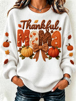 Casual Text Letters Crew Neck Long Sleeve Sweatshirt