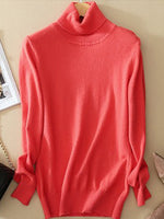 Solid High Neck Long Sleeve Sweater
