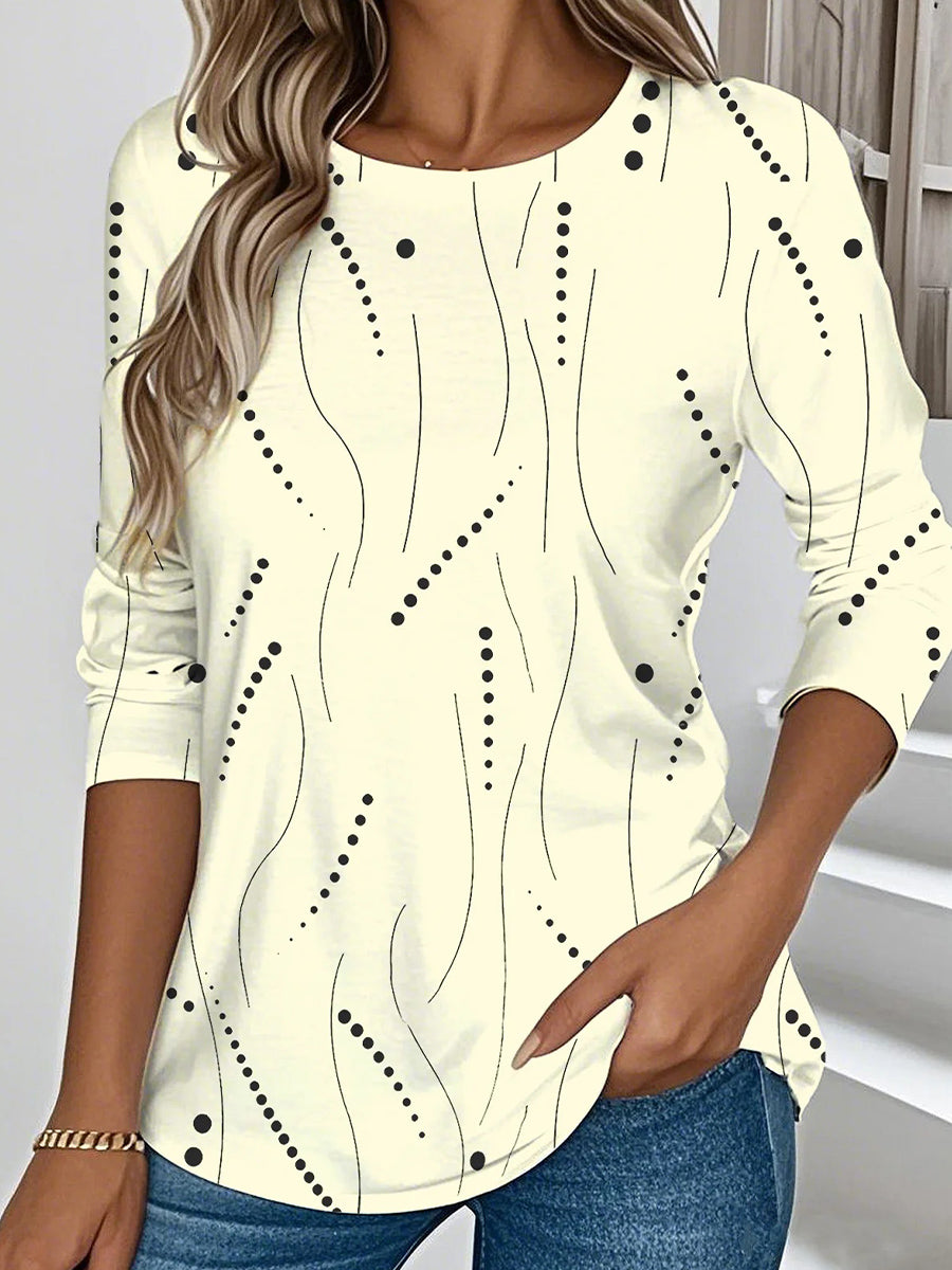 Casual Crew Neck Long Sleeve T-shirt