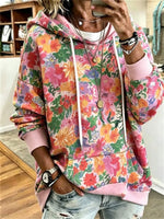 Vintage Long Sleeve Floral Hoodie