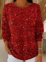 Women Star Long Sleeve Comfy Casual Printing Sweatshirt