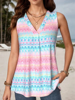 Casual Gradient V-neck Sleeveless Tank Top