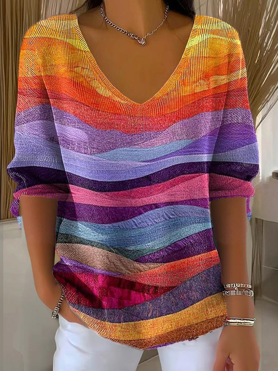 Dreamy Long Sleeve V-Neck Sweater