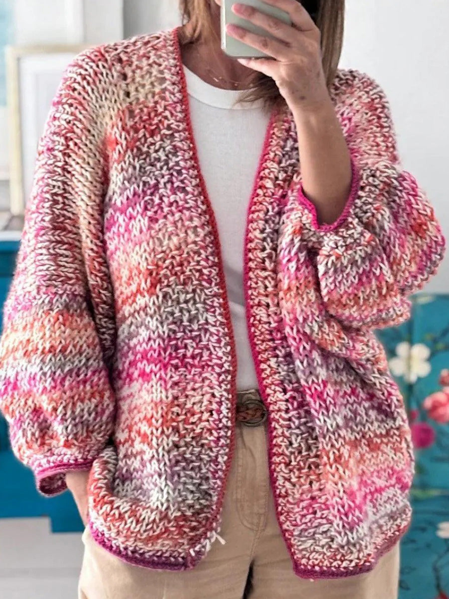Casual Pink Long Sleeve Cardigan