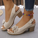 New Women's Floral Cut-Out Sandals