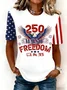 Women's Independence Day America 250th Anniversary Eagle Graphic Crew Neck T-Shirt