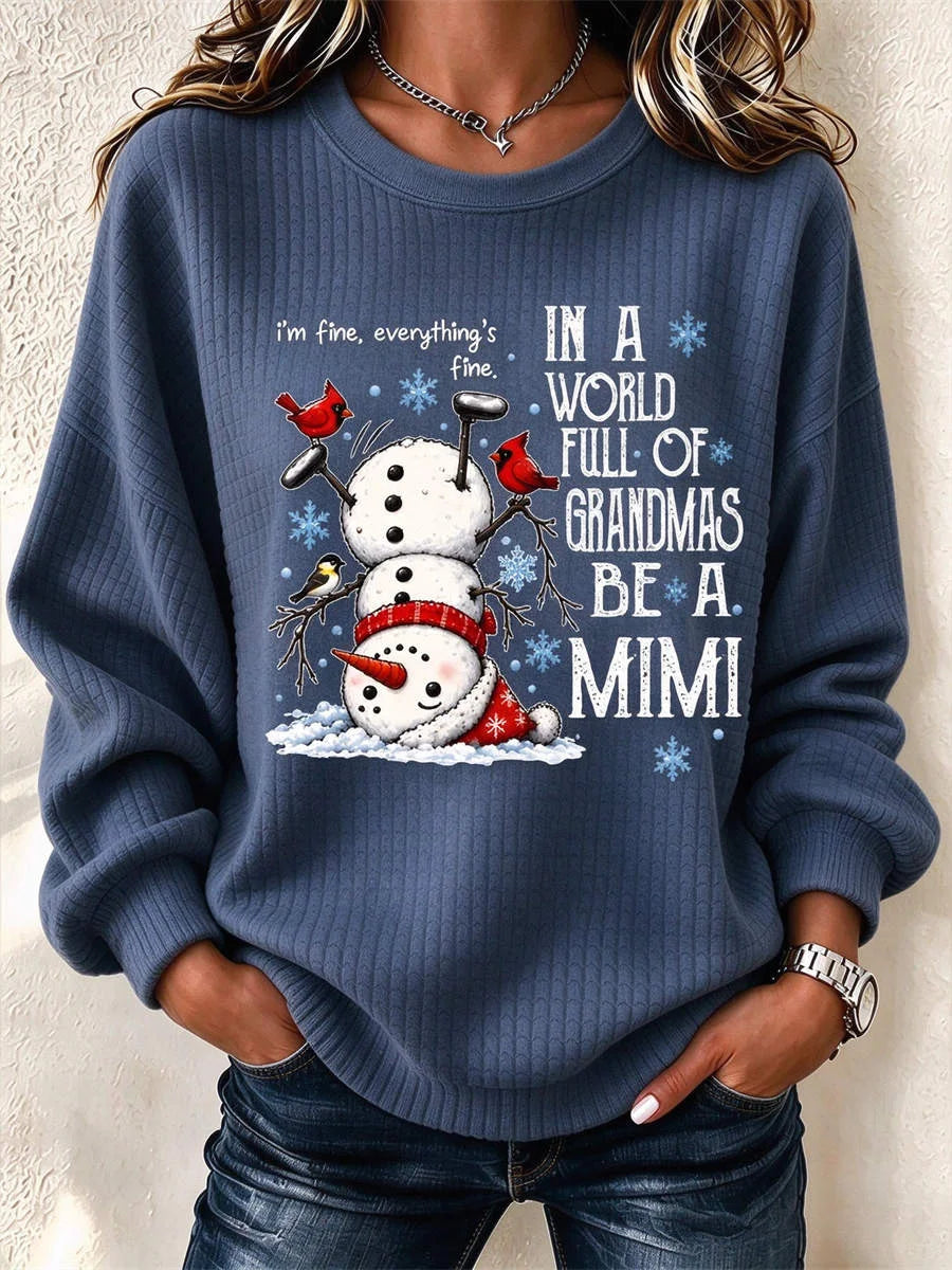 Casual Text Letters Crew Neck Long Sleeve Sweatshirt