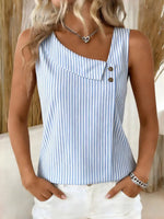 Casual Striped Sleeveless Tank Top