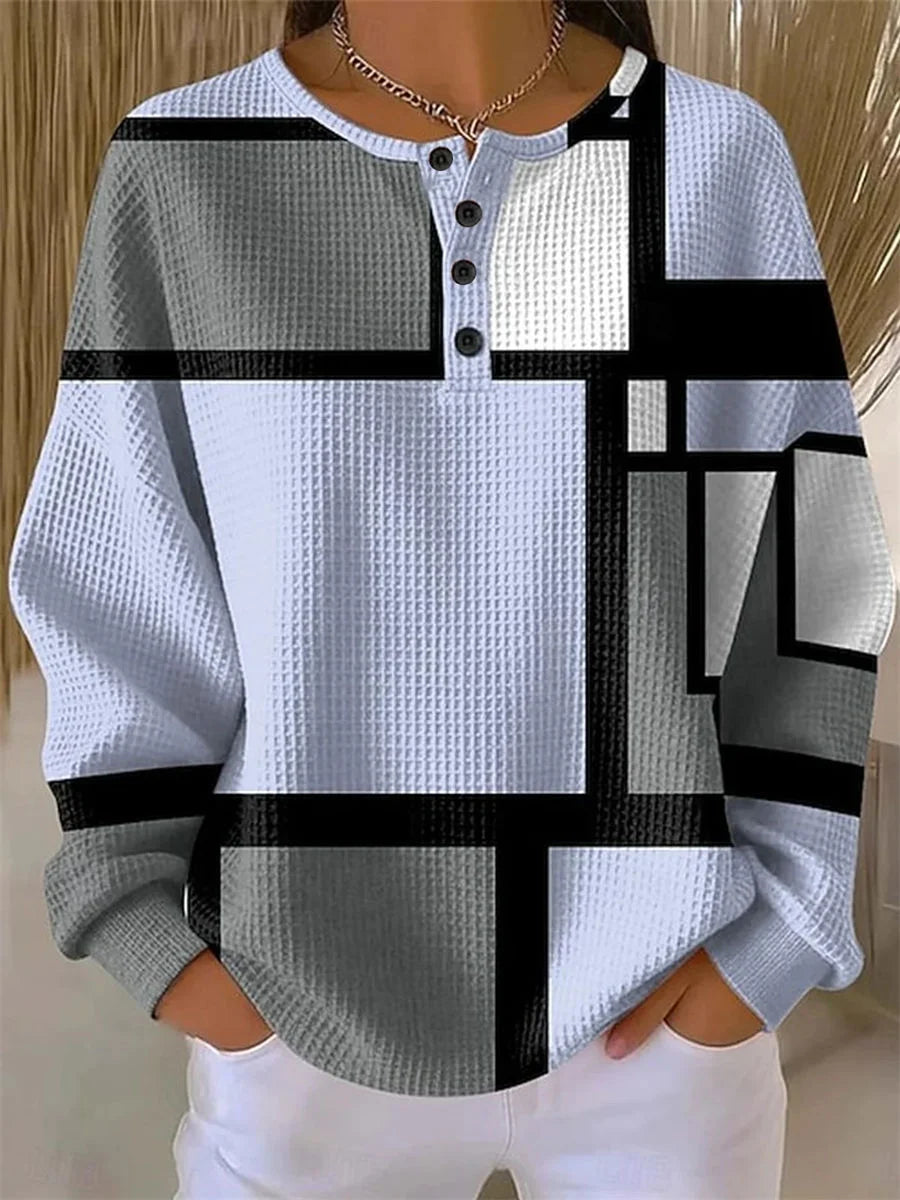 Casual Geometric Long Sleeve Sweatshirt