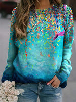 Fantasy Green Gradient Crew Neck Sweatshirt