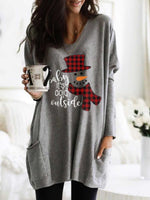 Women's Baby It's Cold Outside Print Long T-shirt