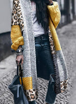Women's Color Block Casual Long Sleeve Cardigan