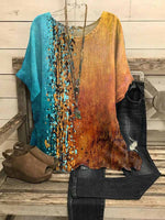 Women's Abstract Colorblock Short Sleeve Casual Top