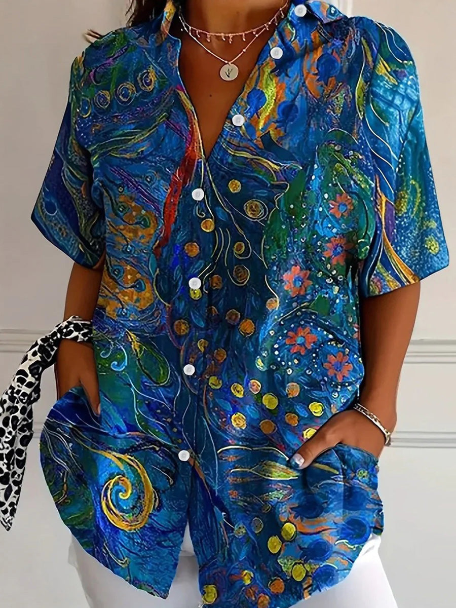 Dreamy Collared Short Sleeve Shirt