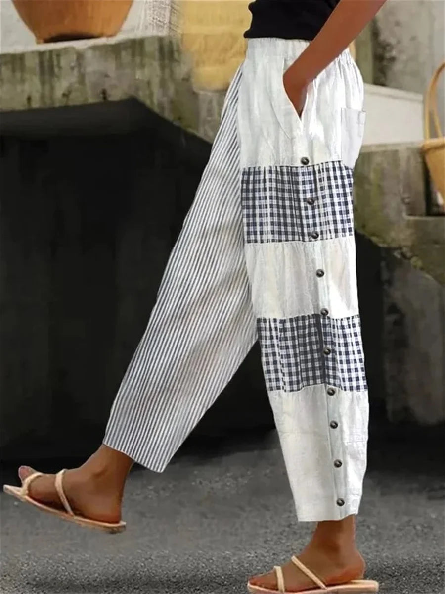 Women Striped Long Pants
