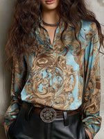 Trendy Blue Long Sleeve Top