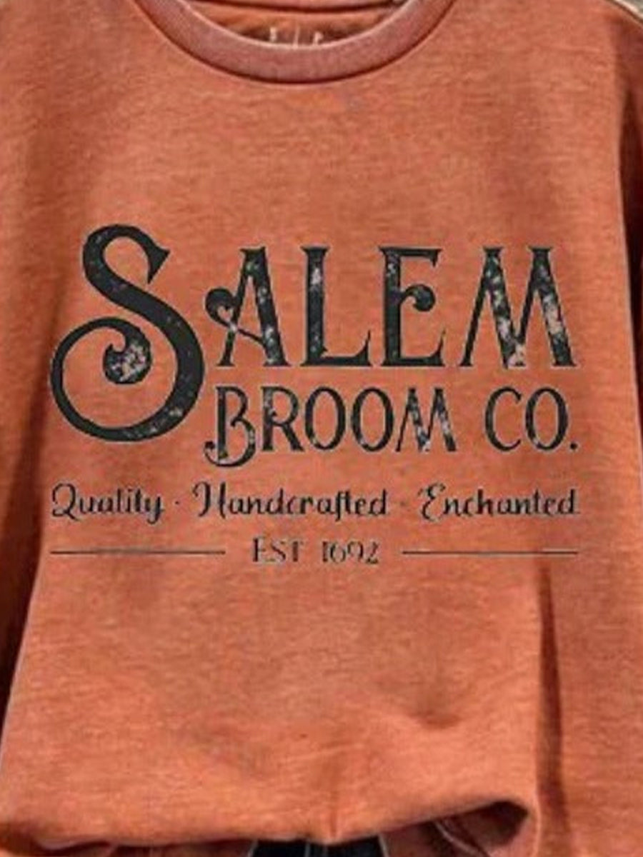 Loose Text Letters Print Casual Sweatshirt