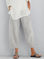 Women's Loose Cotton Cropped Pants