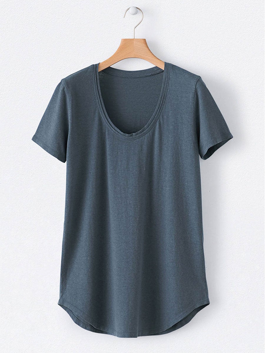 Solid Color Round Neck Casual Blouse