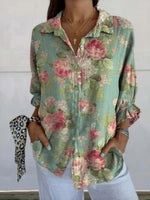 Vintage Floral Print Blouse