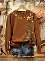 Vintage Christmas Round Neck Long Sleeve Sweatshirt