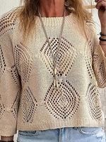 Comfy Plain Round Neck Long Sleeve Sweater