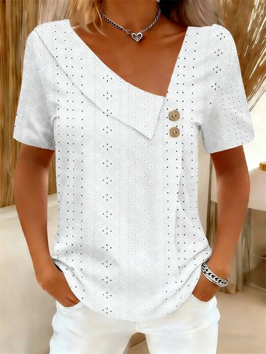 Elegant Plain Short Sleeve T-shirt