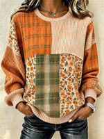 Casual Striped Crew Neck Long Sleeve Sweatshirt
