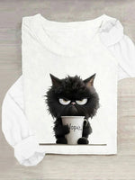 Creative Cat Print T-Shirt
