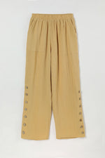 Casual Summer Solid Buttons Pants with Pockets