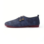 Women's Elegant soft sole round toe buckle decoration Flat Shoes