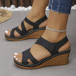 Women's Summer Solid Color Plus Size Thick Sole Sandals