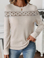 Apricot Round Neck Long Sleeve Top