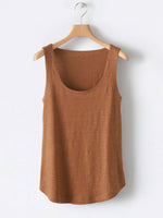 Solid Square Neck Casual Tank Tops