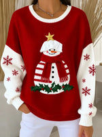 Casual Christmas Crew Neck Long Sleeve Sweatshirt