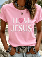 Casual Plain Crew Neck Short Sleeve T-shirt