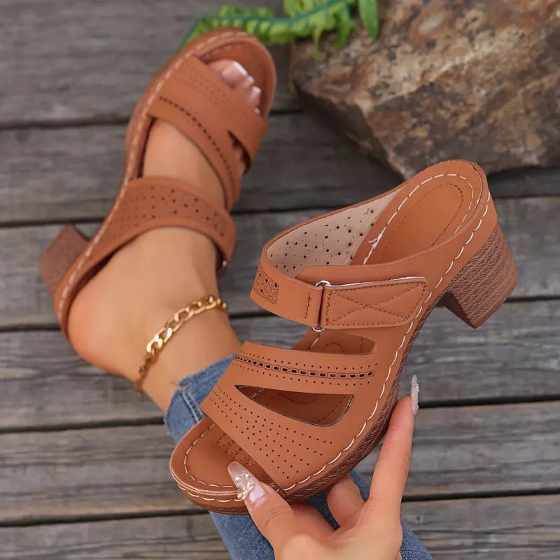 Women's Summer High-Heel Cutout Sandals