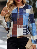 Modern Blue Long Sleeve Top