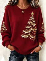 Casual Christmas Crew Neck Long Sleeve Sweatshirt