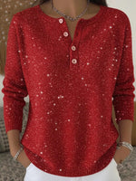 Showy Plain Long Sleeve Sweater