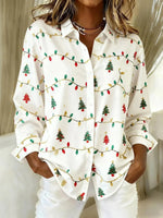 Casual Christmas Long Sleeve Blouse