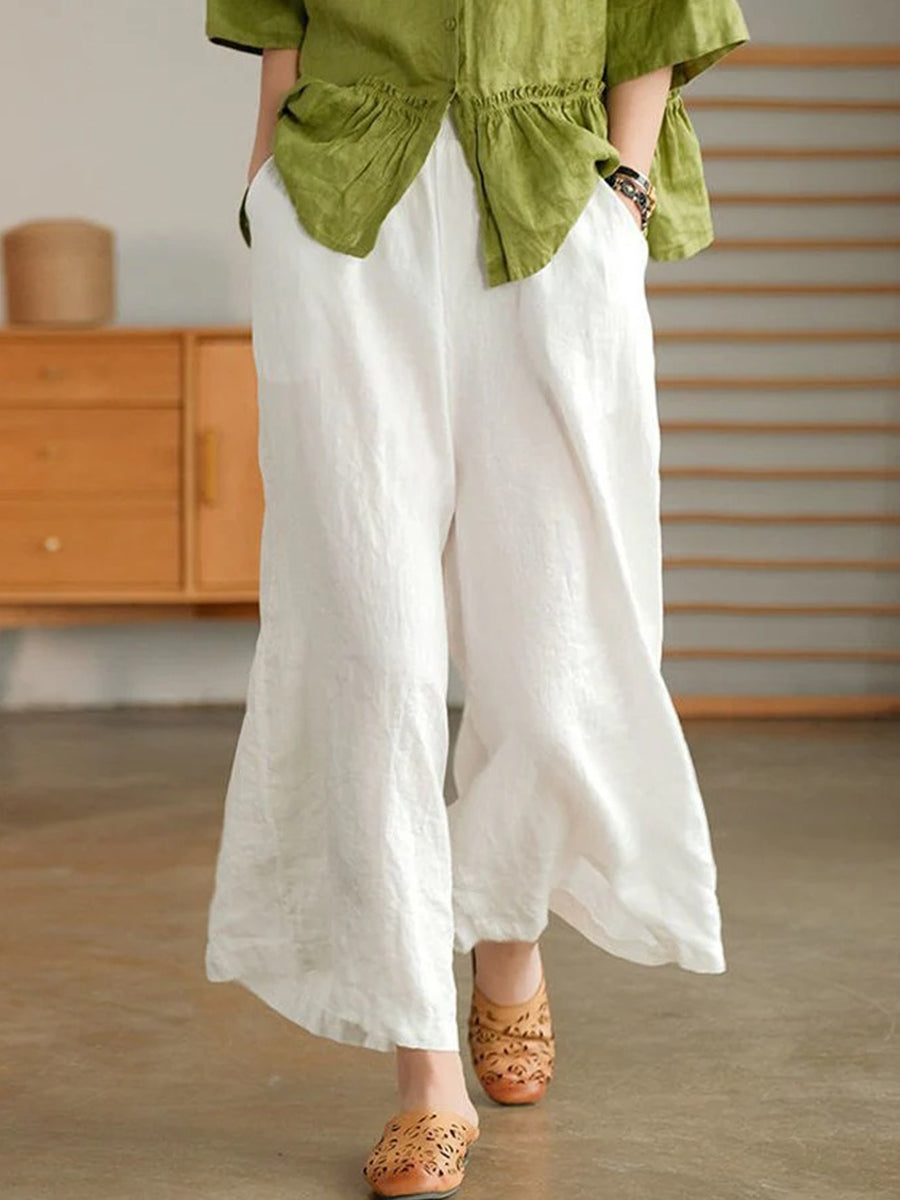 Women's Casual Loose CottonWide Leg Pants