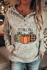 Casual Tops Long Sleeve Pumpkin Printed Hoodies
