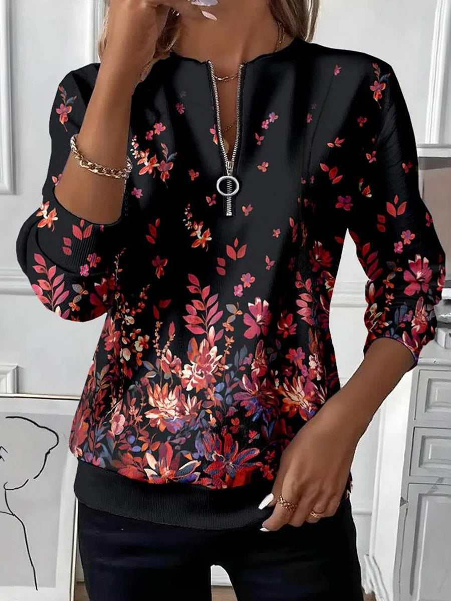 Stylish Long Sleeve Black Top