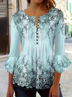 Stylish Green Bell Sleeve Top