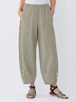 Casual Striped Pockets Pants