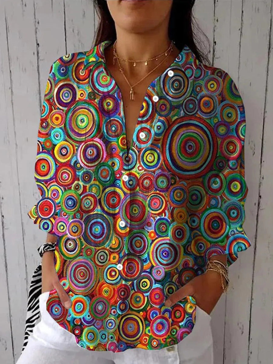 Trendy Collared Long Sleeve Shirt