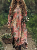 Vintage Ethnic Print Dress